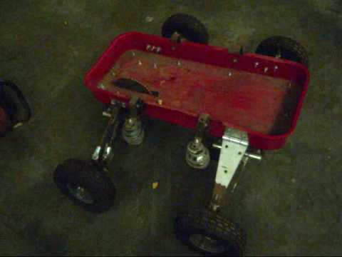 BADASS HOMEMADE BUILT FROM SCRATCH RC RED FLYER WAGON