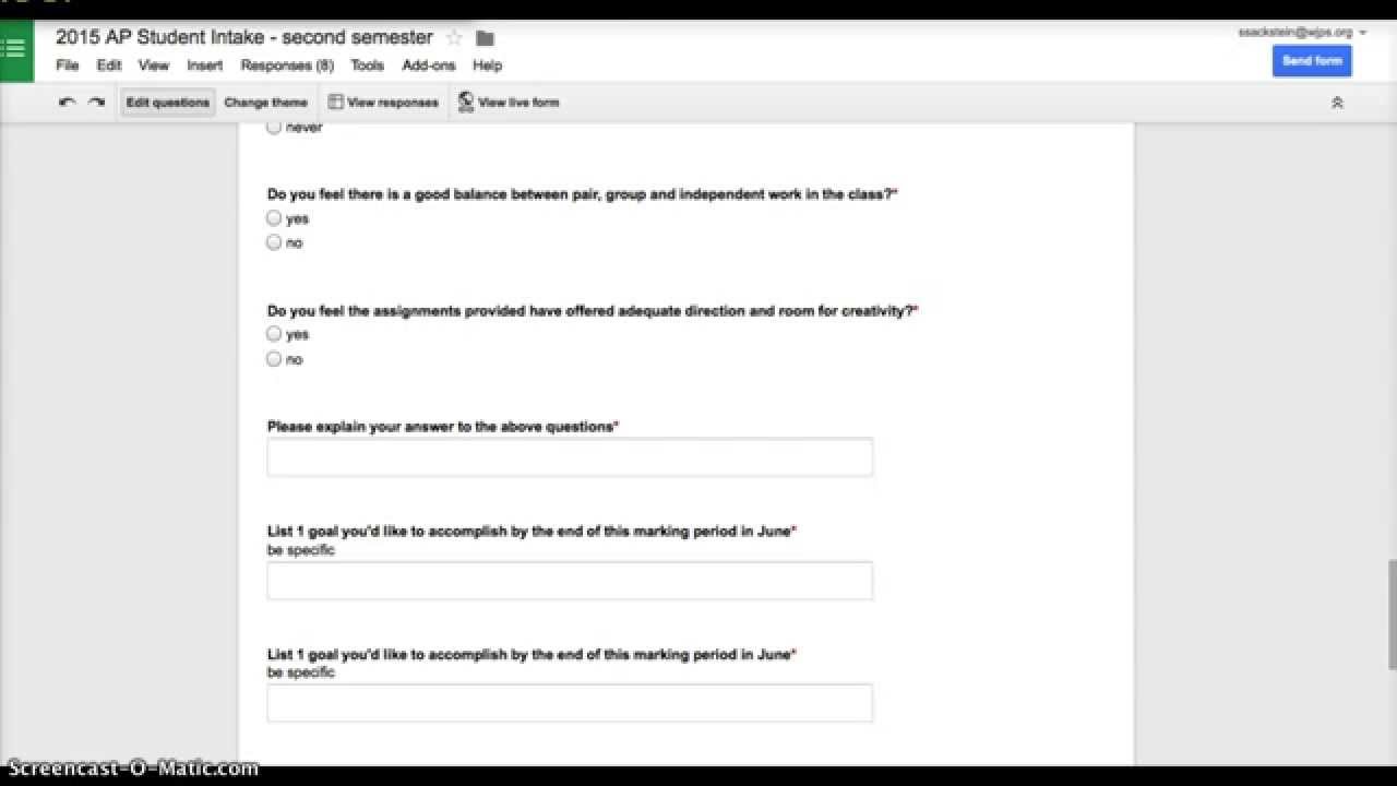Using Google Forms to Gather Student Data
