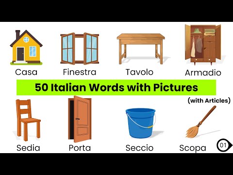 50 Key Italian Words for Beginners | A1-A2 Vocabulary | With Pictures [ENG SUB]