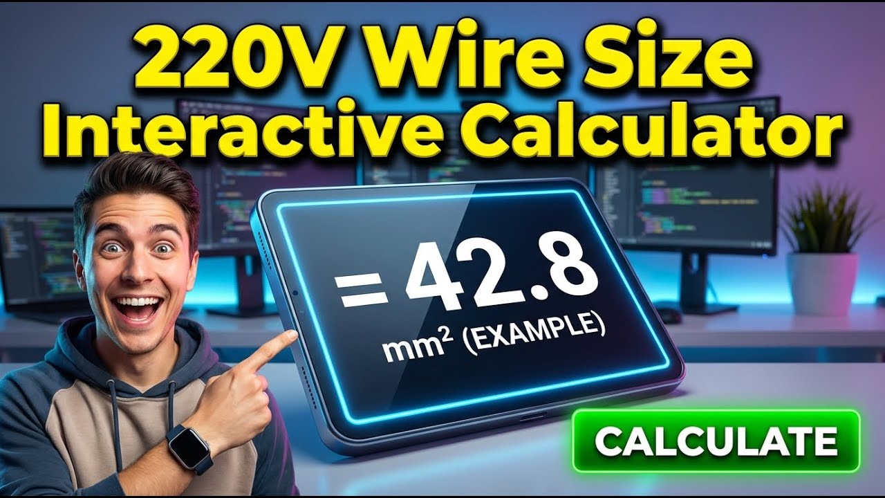 220V Wire Size Interactive Calculator