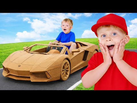Cardboard Cars Challenge for kids