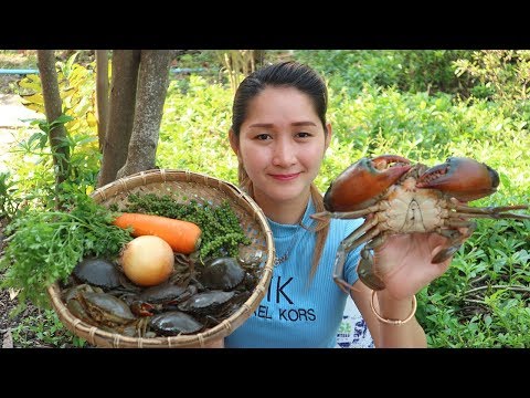 Yummy Mudcrabs Soak Stir Fry With Young Green Pepper - Mudcrabs Stir fry Cooking - Cooking With Sros Video