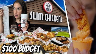$100 Budget At Slim Chickens // Famous Chain Full Menu Tested!