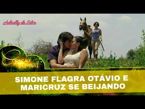Coração Indomável - Maricruz finge desmaio, e Otávio a beija; Simone flagra os dois se beijando
