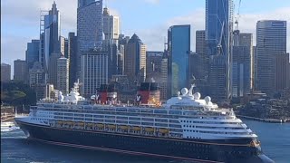 Disney Wonder sounds her Horn as she departs Sydney on Sunday the 20th of October.