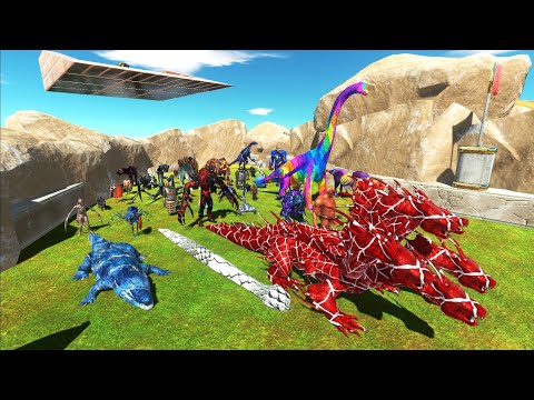 ESCAPE FROM DARK FLASH T-REX on DRAGON LAND - Animal Revolt Battle Simulator