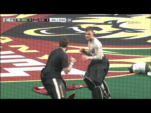 NLL Goalie Fight - Rochester Knighthawks vs Albany Firewolves - December 18th, 2021