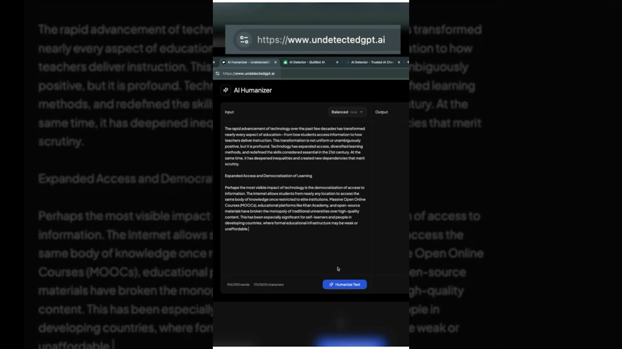 Humanise AI Generate Content