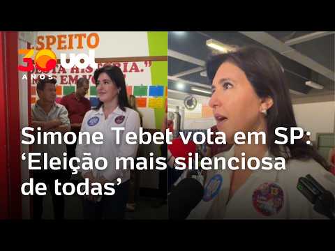 Simone Tebet vota em SP: ‘Eleição mais silenciosa de todas’