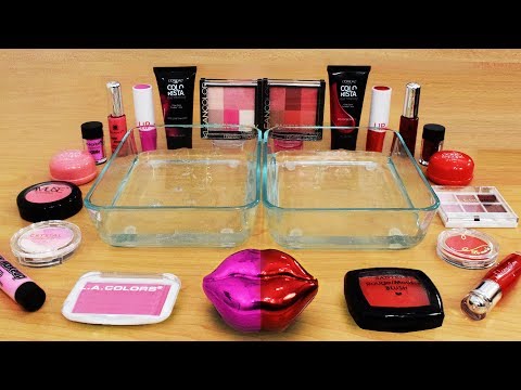 Mixing Makeup Eyeshadow Into Slime ! Pink vs Red Special Series Part 34 Satisfying Slime Video Video