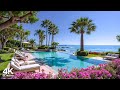 Relaxing Morning Ambience By The Infinity Pool Summer Bossa Nova Jazz Ocean Waves Sound To Relax