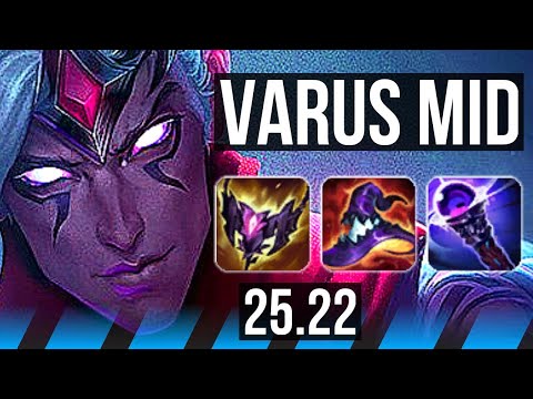 VARUS vs SYNDRA (MID) | 8k comeback, 54k DMG, Godlike | NA Grandmaster | 25.22