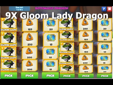 9X Gloom Lady Dragon-Dragon Mania legends | 260 Divine Tickets | DML