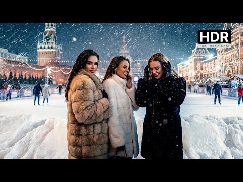 ❄️ MOSCOW After Dark! Heavy Snowfall Night Walk • Russia 4K HDR