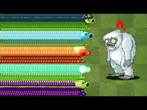 PvZ 2 All Peashooter&Best Plants X100 Vs Team Yeti Zombies-Which Team Is The Best?