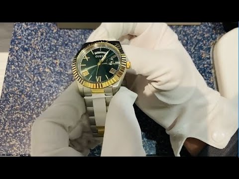 GUESS Men Stainless Steel Quartz Watch with Plastic Strap, White, 24 (Model: GW0203G1), Clear/Silver/Clear video review thumbnail