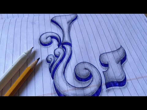 Very Easy!! How To Drawing 3D Floating Letter "L" #2 - Anamorphic Illusion - 3D Trick Art on paper