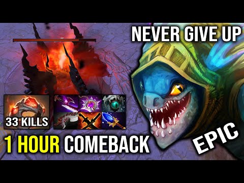 WTF Never Give Up 1 Hour Throne Defend | Giant Ring Slark 33Kills Mega Creep Comeback 7.30c Dota 2