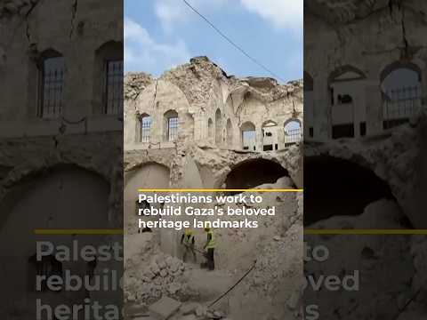Palestinians work to rebuild Gaza’s beloved heritage landmarks | AJ #shorts