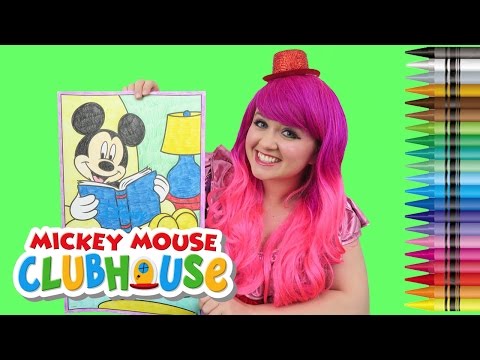 Coloring Mickey Mouse Clubhouse GIANT Coloring Book Page Crayons | COLORING WITH KiMMi THE CLOWN Video