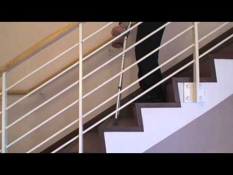 how to use elbow crutches for stairs