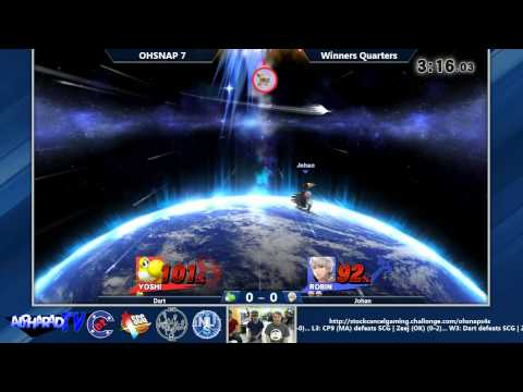 OHSNAP 7 SSB4 Singles Winners Quarters: Dart (Yoshi, Falco) Vs. Johan (Robin)