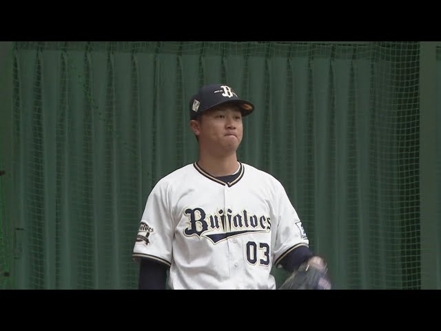 【春季キャンプ】バファローズ・育成ドラ2ルーキー才木海翔がブルペン投球!! 2023年2月19日 オリックス・バファローズ