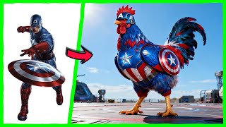 AVENGERS TRANSFORM TO ROOSTER - VENGERS 🔥 All Characters (marvel & DC) 2025 🌟