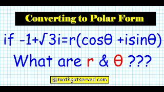How to convert complex numbers from standard rectangular to polar trigonometric form precalculus pre