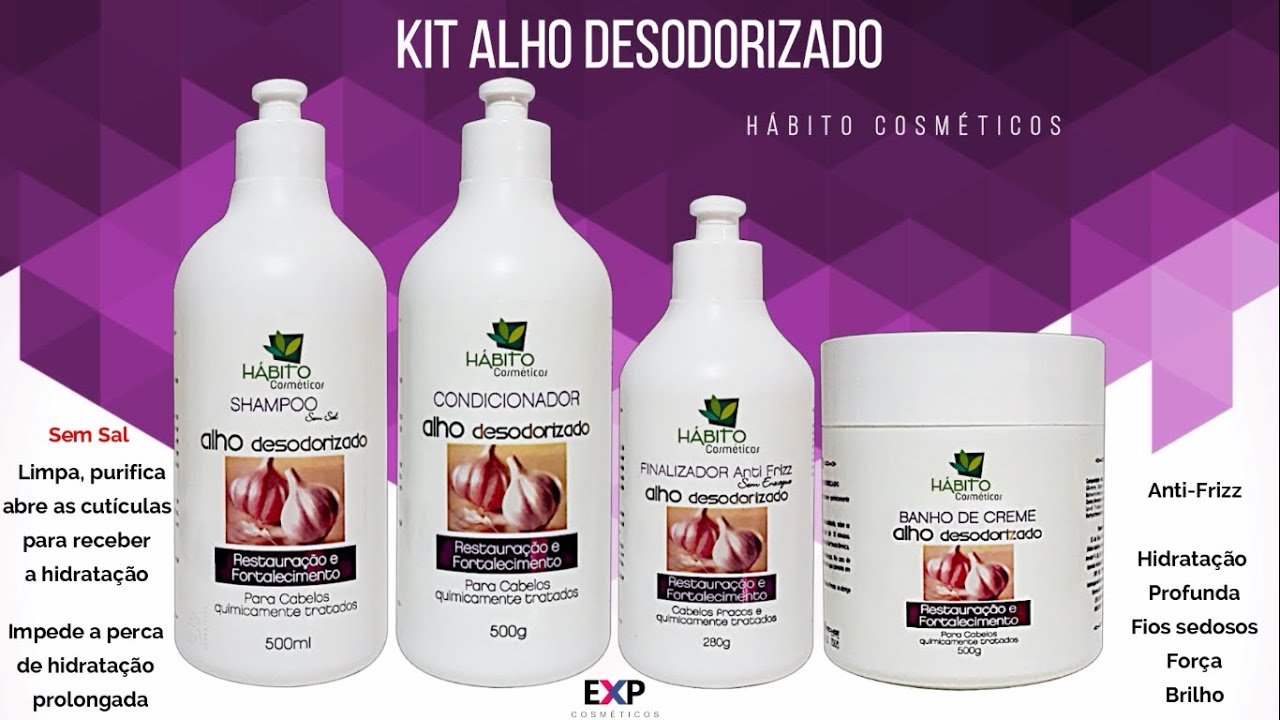 Kit Alho Desodorizado Hábito Cosméticos