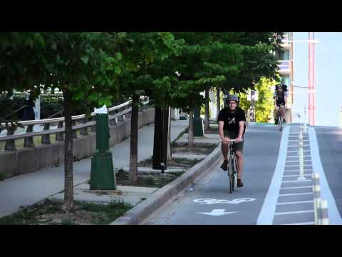 Chicago’s hipster highway, the Kinzie bike lane