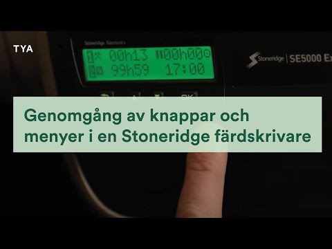 Stoneridge färdskrivare - Knappar och menyer