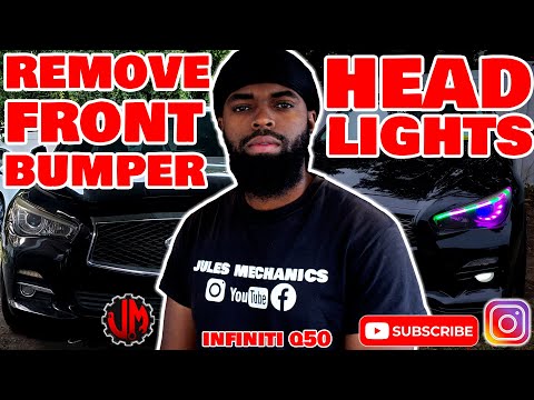How to remove replace front bumper headlights infiniti q50