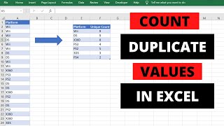 Count duplicate values in excel | Using Formulas