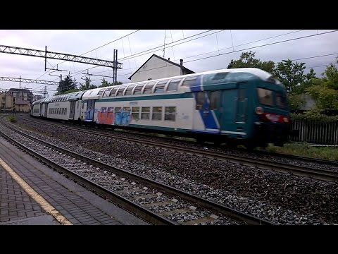 E464 079 Trenord+6 2 piani Trenord e XMPR - Monza Sobborghi - 01/05/2017