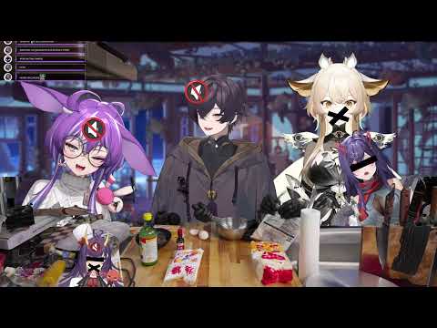 Michi pulls down numi's mask to feed her a piece of chocolate