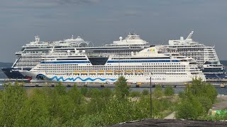 Cruise ships MV AIDAdiva & MV Mein shiff relax in Tallinn