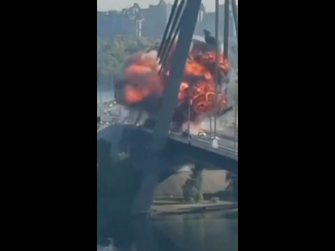 Russian drone attack damages bridge in Kyiv