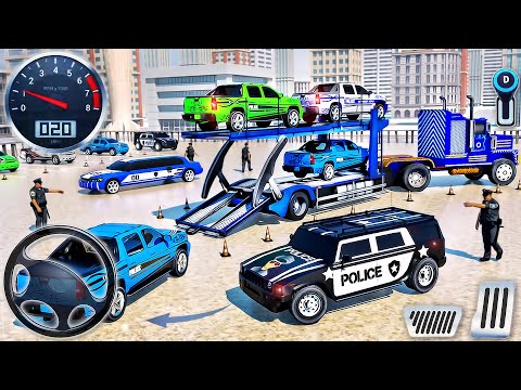 Police Car Transporter Truck Driving - Police Vehicles in Cargo Plane Simulator - Android GamePlay