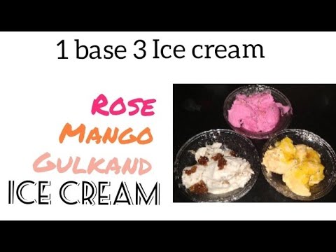 1 Base - 3 Ice cream flewer ..😋😍 Ice cream recipe 😍
