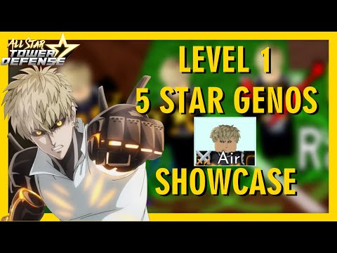 LEVEL 1 5 STAR GENOS (OVERDRIVE) SHOWCASE || All Star Tower Defense - ROBLOX