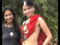 Rozlyn Khan In Red Topless Saree For Designer Pooja Agarwal