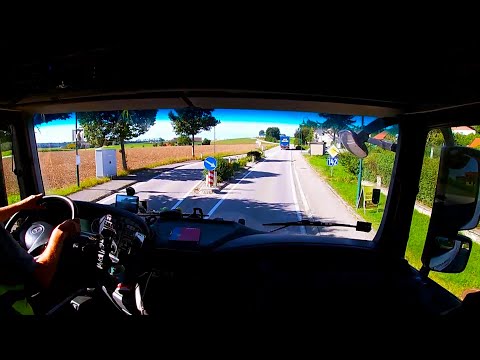 POV Truck Driving - Treubach, Austria | CV Driving Mercedes Actros | Cabin View
