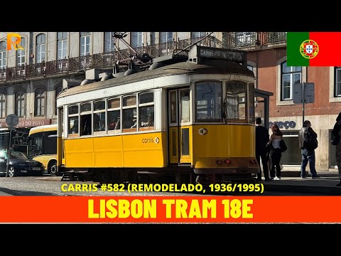 Cab Ride on Lisbon’s Tram Line 18E (Elétricos do Lisboa, Portugal) tram driver's view 4K