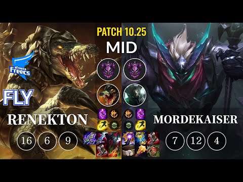 AF Fly Renekton vs Mordekaiser Mid - KR Patch 10.25