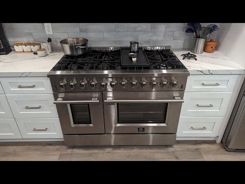 Close Up of Forno 48" Dual Fuel Oven Range. FFSGS6156-48