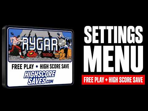Rygar Free Play and High Score Save Kit settings menu video