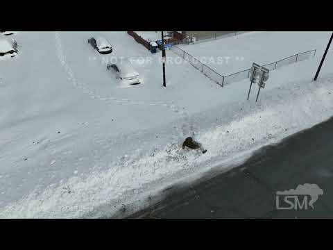 11-19-2022 Buffalo, NY Drone shots of city blanketed in snow
