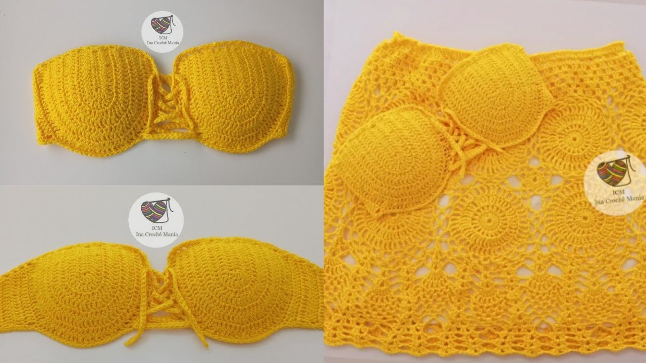 top de crochê tomara que caia todos os tamanhos com cordão passo a passo