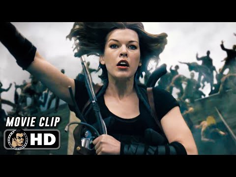 RESIDENT EVIL: AFTERLIFE | Rooftop Zombie Battle (2010) Movie CLIP HD